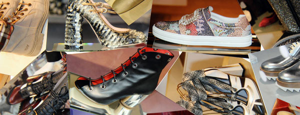 A montage of shoe photographs